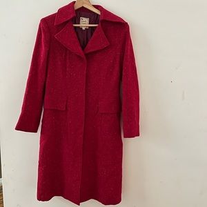 Nanette Lepore Wool Trench Coat Red